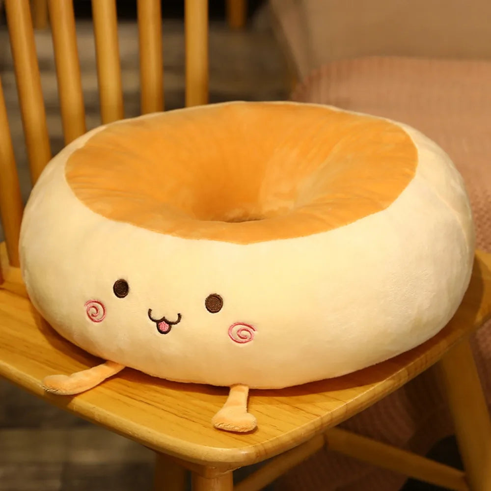 Cojín de Bagel Kawaii, 15" | 38 centímetros