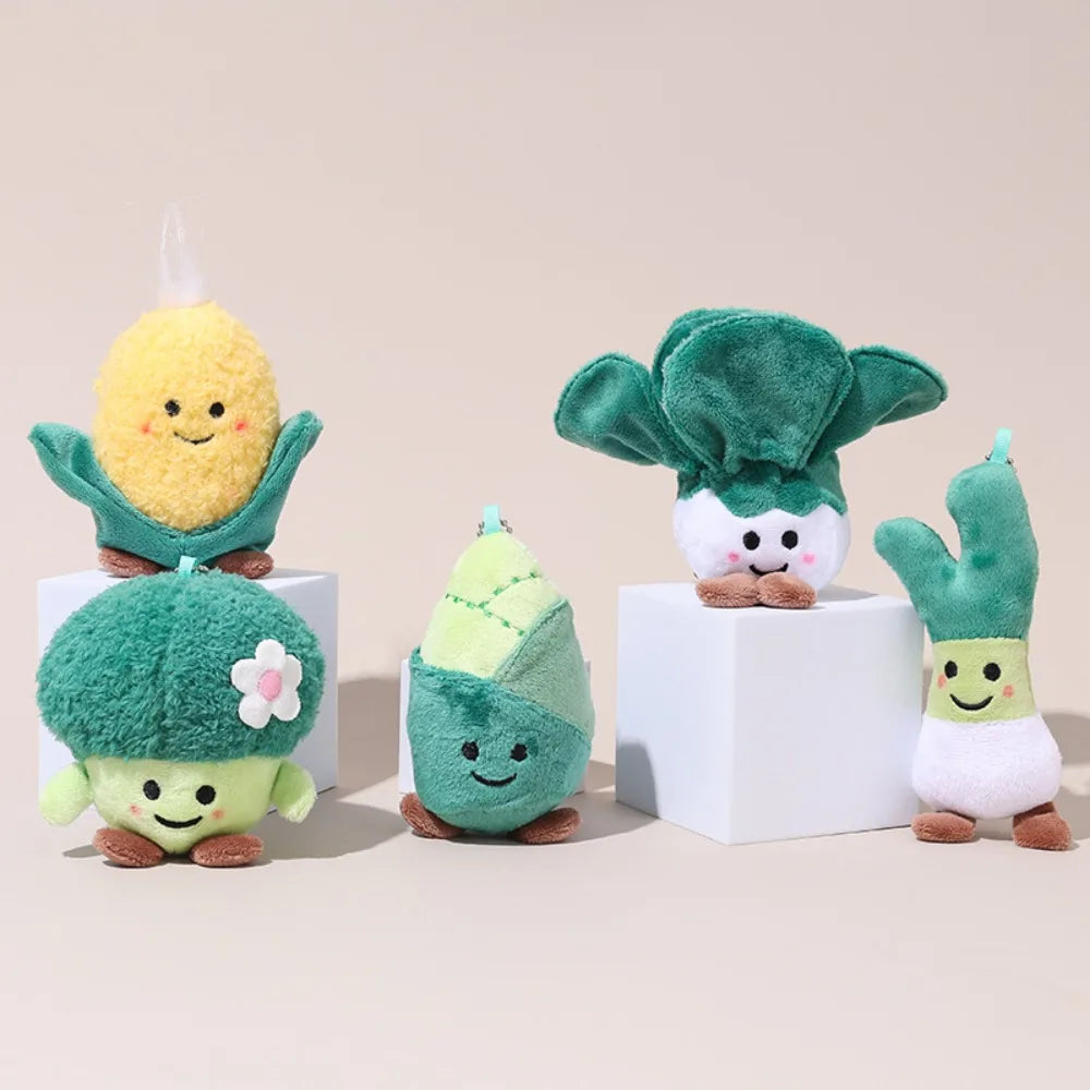 Portachiavi in peluche a forma di verdura, 5 verdure