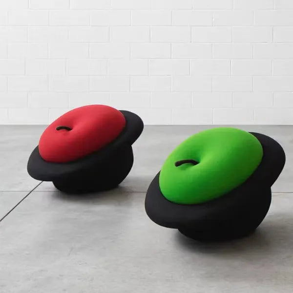 Black Hat & Apple Ottoman | plush furniture | view 8