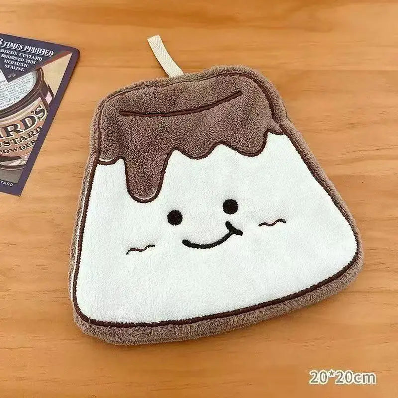 Cartoon Cookies Hand Towel | Cute Food-Print Absorbent Kitchen Towel
