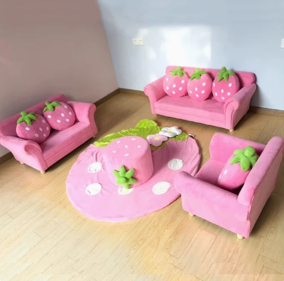 Conjunto de Sofás para Niños Sueño de Fresa - Cuatro Colores