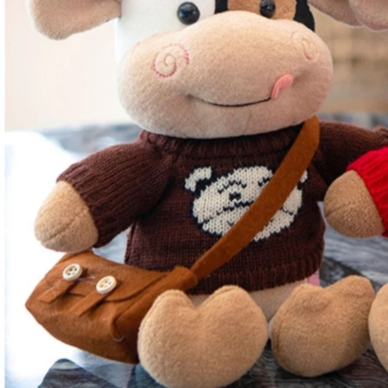 Sitting Dairy Cow Stuffed Animal, 10" | 26 cm
