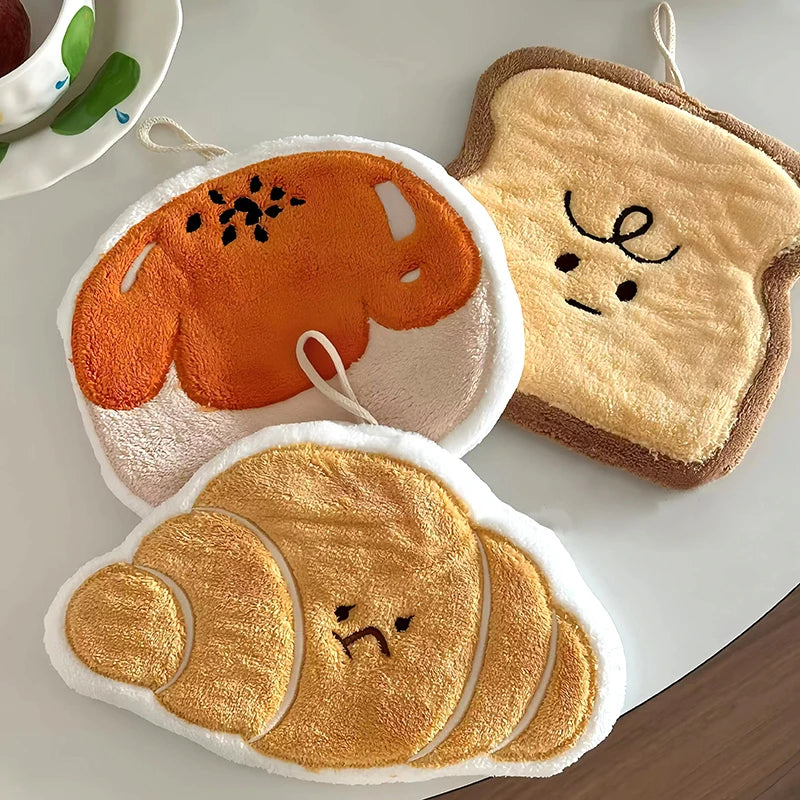 Kawaii Food Hand Towel – Soft Absorbent Kitchen Hanging Cloth