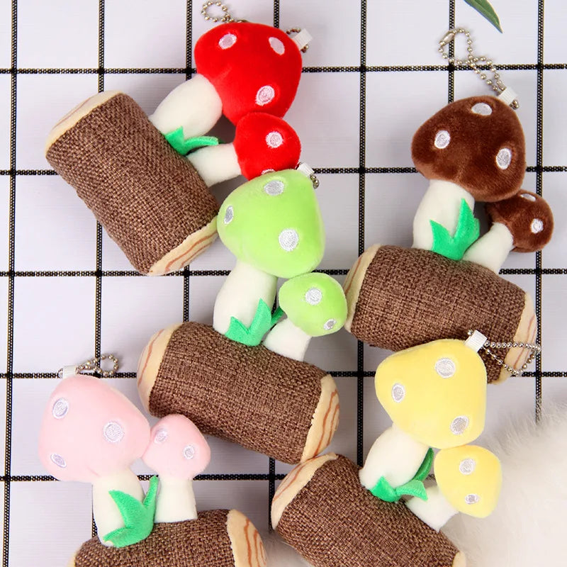 Kawaii Mushroom Plush Keychain & Pendant, 5 Colors