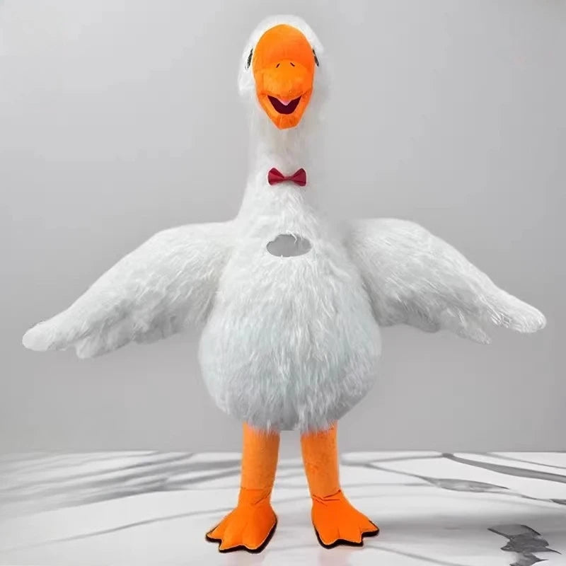 Costume de cygne blanc en peluche gonflable
