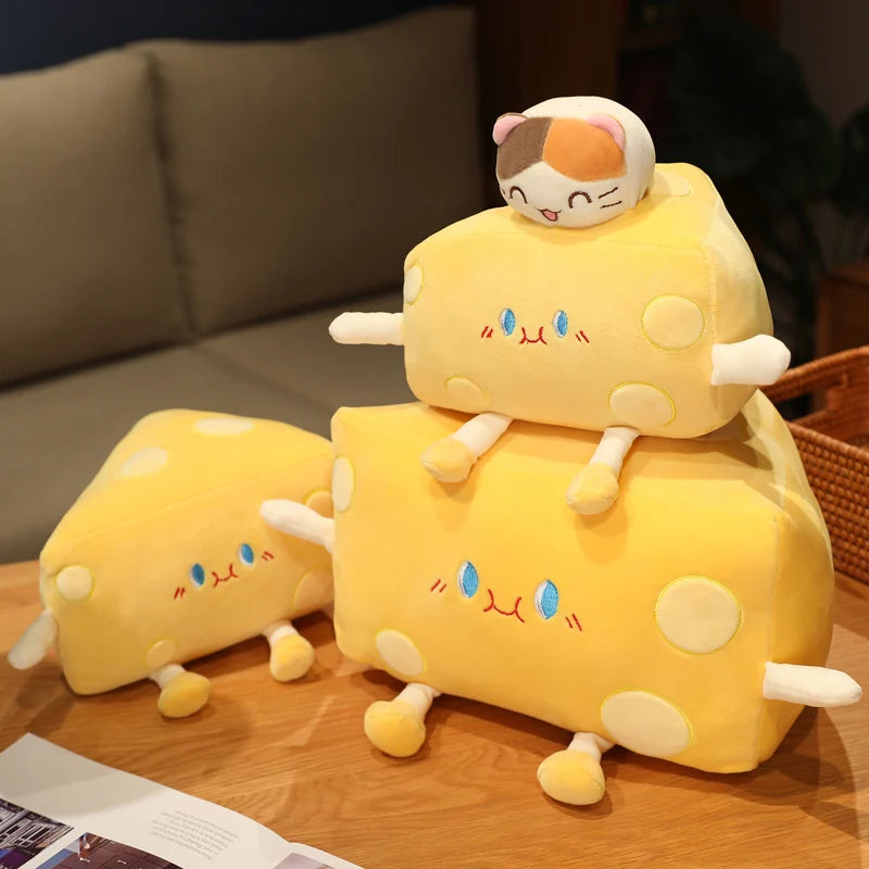 Cartoon Wedge of Cheese Plushie, 4 Styles, 8-20" | 20-50 cm