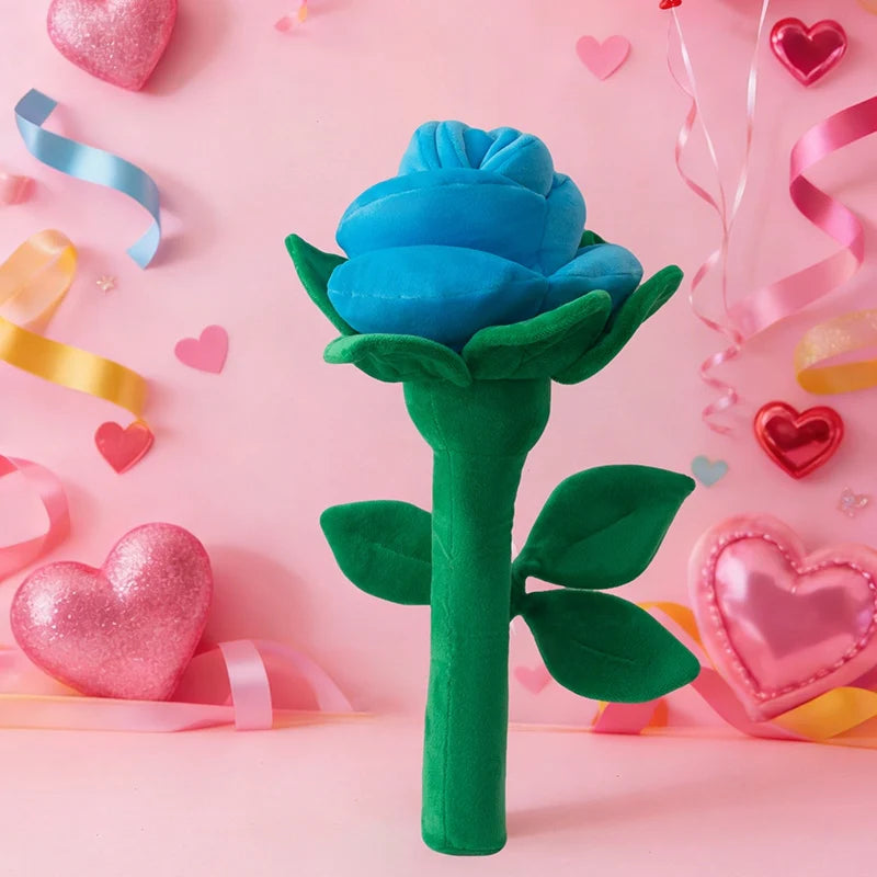 Plush Rose Flower Bouquet | Soft Stuffed Flower Gift Decor, 38cm