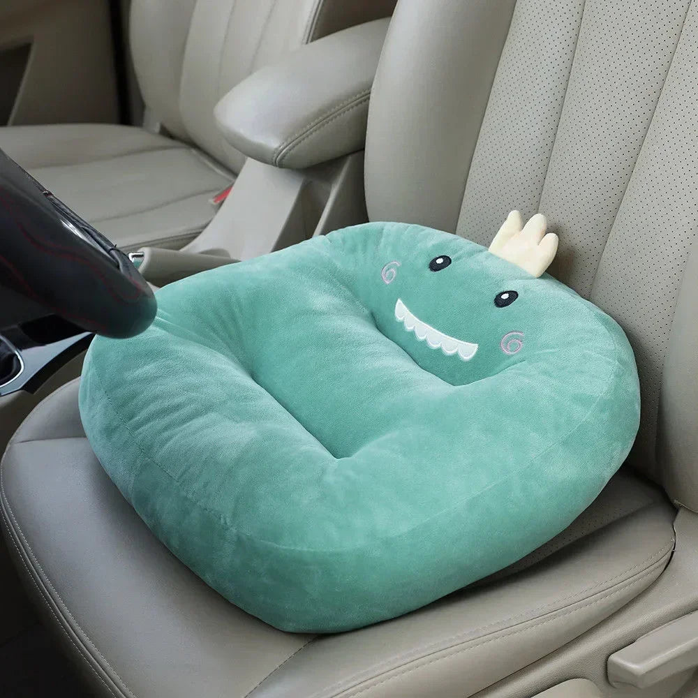 Cartoon Food-Shaped Car Seat Cushion – Plush Back Support Pillow