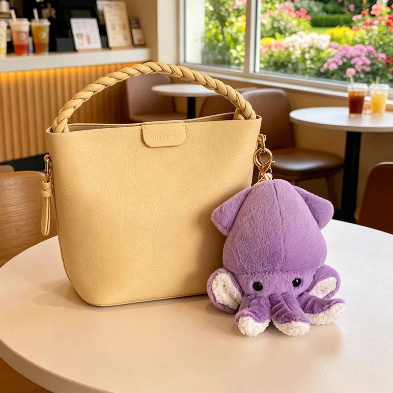 Mini Squid Plush Keychain | Kawaii Aquatic Bag Charm