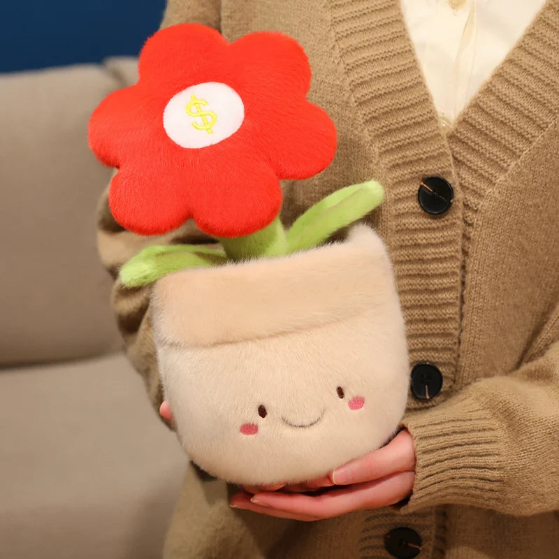 Cute Potted Flower Plush Toy | Soft Stuffed Floral Doll, 28cm