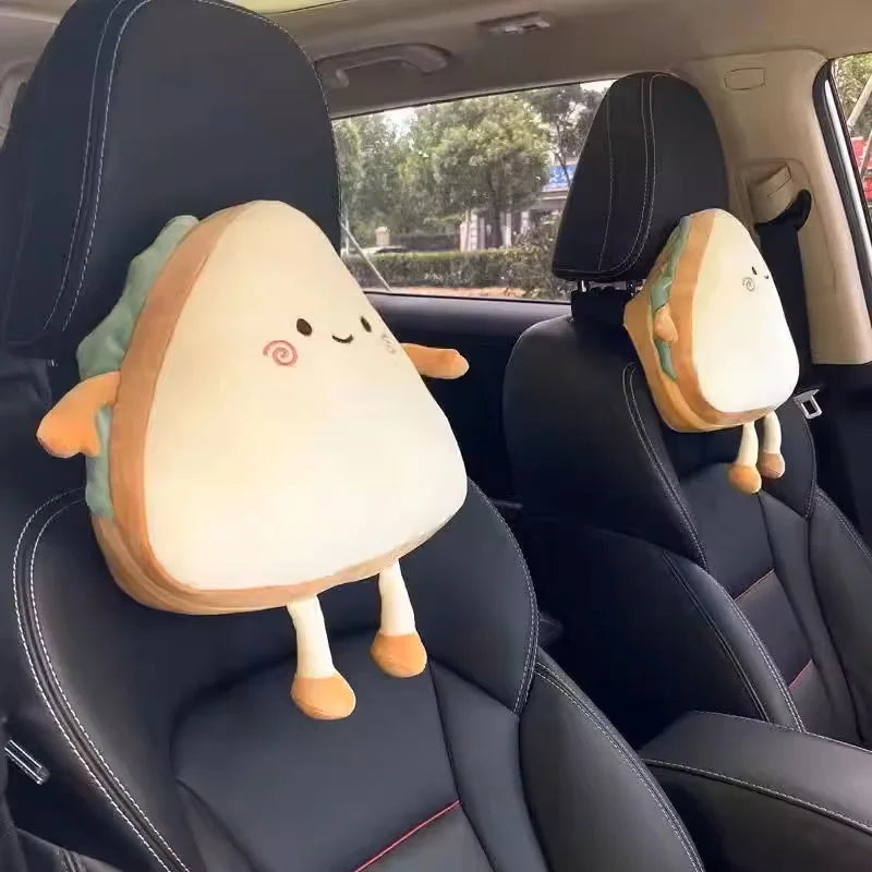 Sandwich-Shaped Plush Car Headrest – Kawaii Neck Pillow for Cars