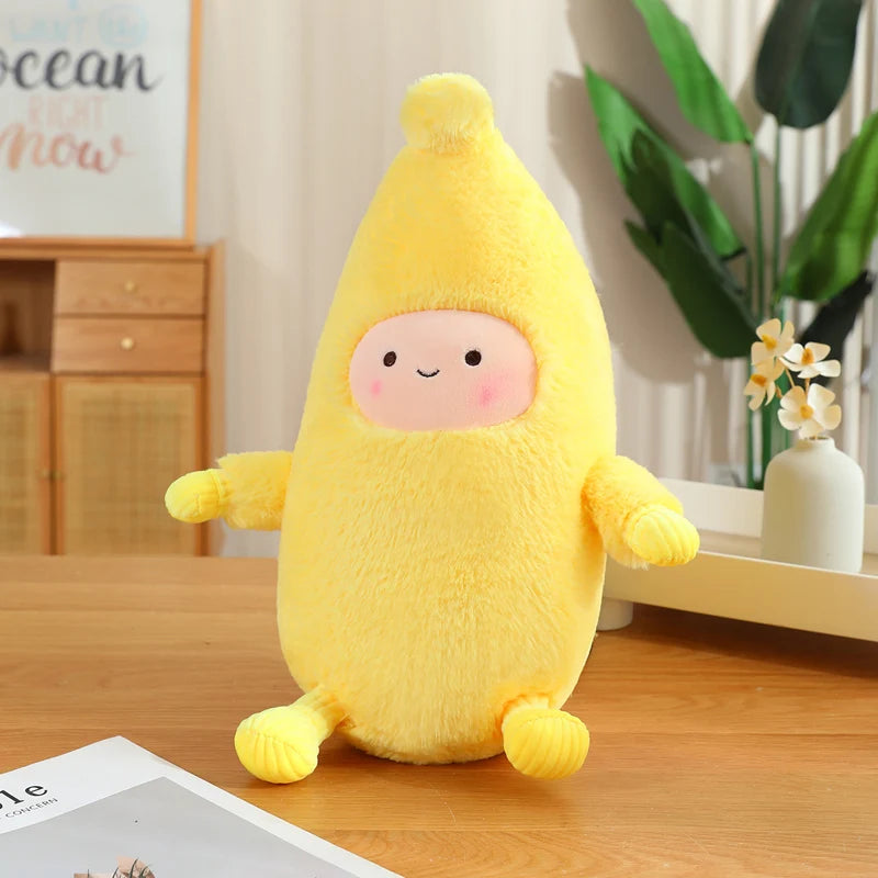 Kawaii Banana Man Plushie with Arms & Legs, 16" | 42 cm