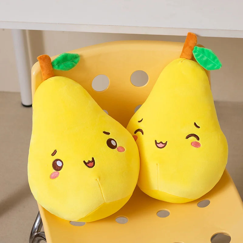 Kawaii Pear Plush Toy - Soft Stuffed Fruit Doll, 10-18" | 25-45 cm