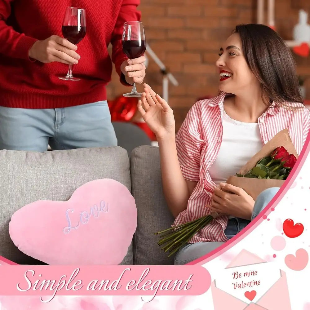 Plush Conversation Heart Throw Pillow