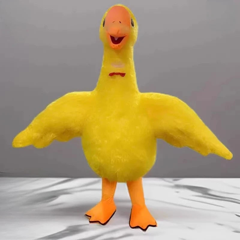 Costume de cygne blanc en peluche gonflable