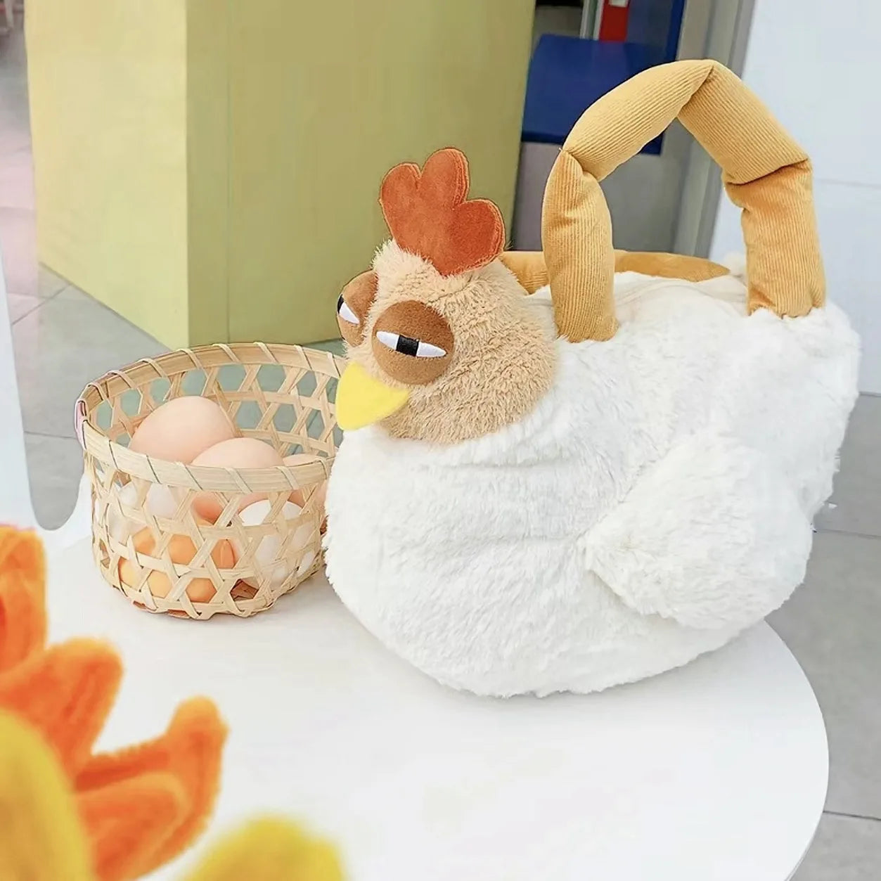 Cute Chicken Crossbody Bag | Novelty Animal Plush Shoulder Bag, 13\" | 32 cm