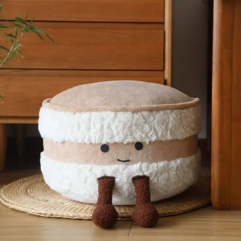 Bread Loaf Footstool | Cute Plush Ottoman for Living Room