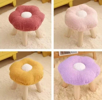 Plush Flower Stool – Three Colors - Cute, Comfy, and Functional