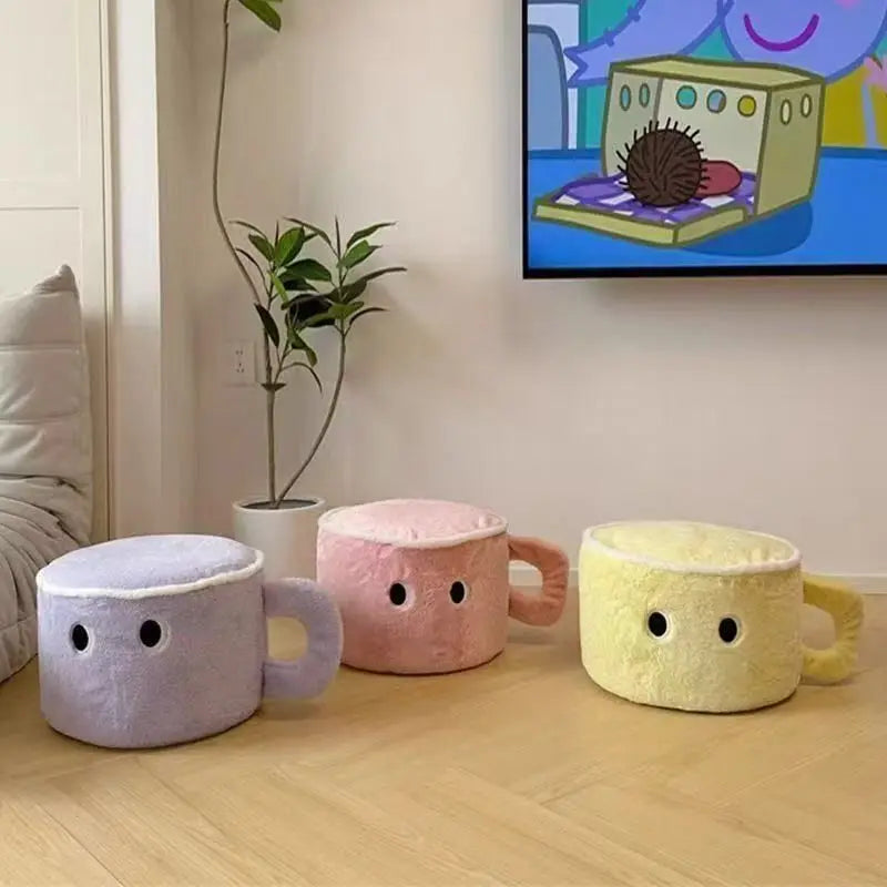 Pouf Douillet en Peluche – Confort Mignon Inspiré du Café