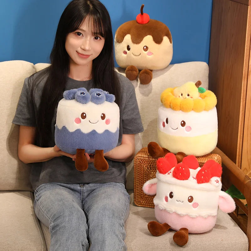Kawaii Fruit Cake Plush Pillow | Stuffed Cake Slice Toy, 8x12\" | 20x30 cm