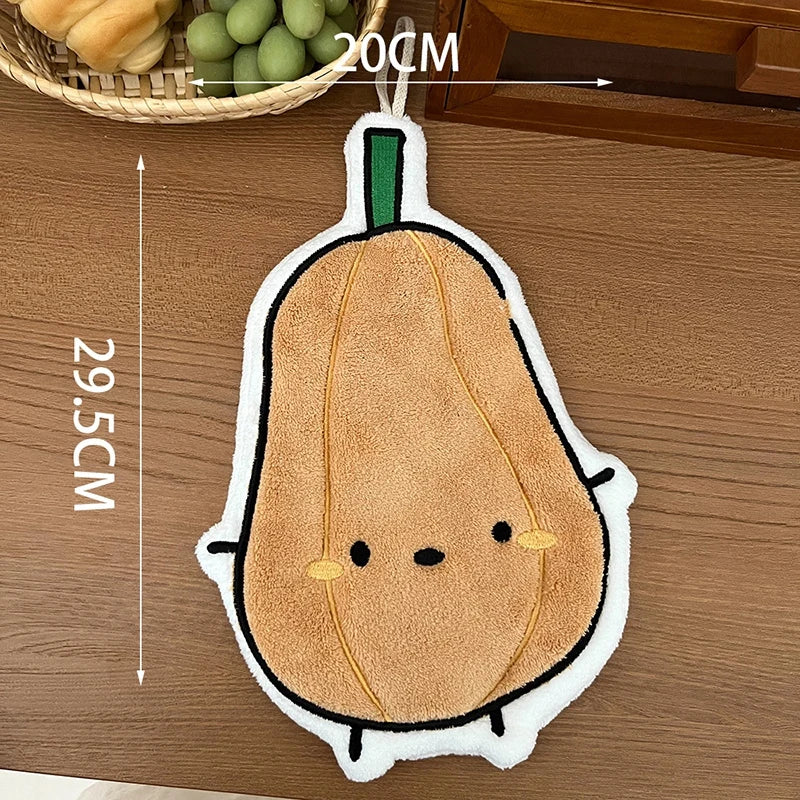 Kawaii Cartoon Absorbent Hand Towel | Cute Character Kitchen Towel
