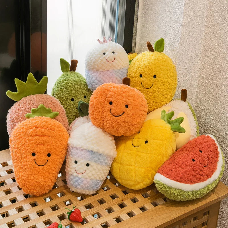 Frutas y Verduras de Peluche Fuzzy, 9 Variedades, 6-11" | 16-28 centímetros