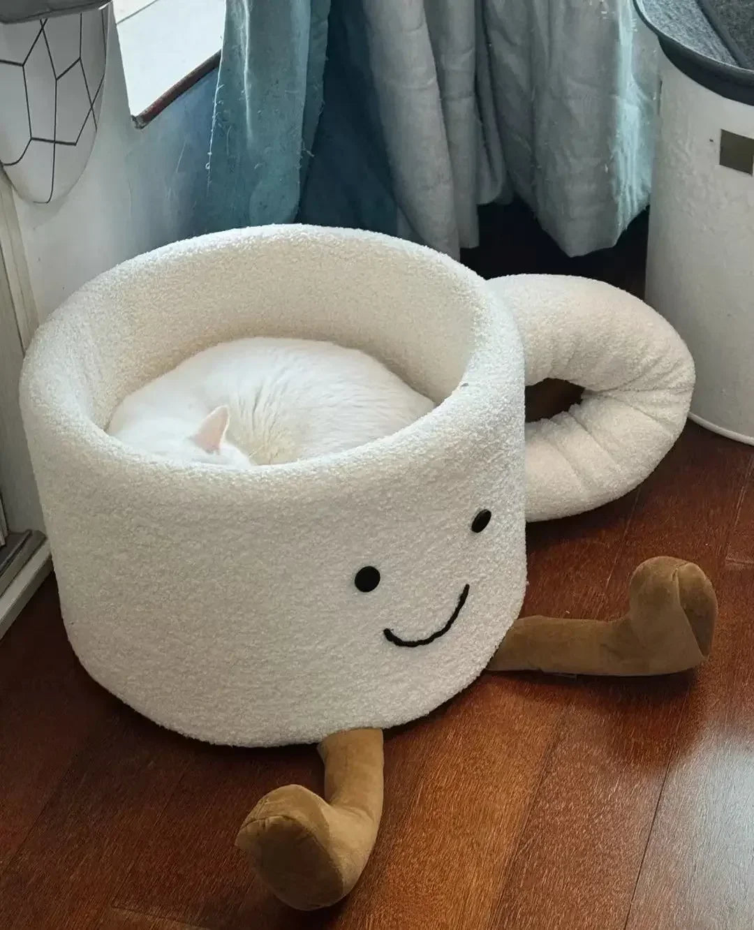 Coffee Cup Cat Bed | Cozy Pet Bed for Cats & Small Dogs