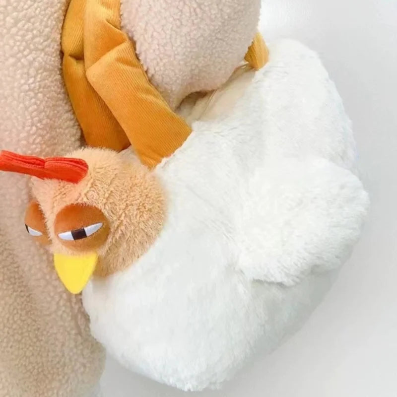 Cute Chicken Crossbody Bag | Novelty Animal Plush Shoulder Bag, 13\" | 32 cm