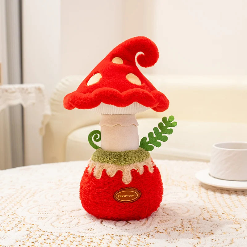 Stuffed Red Mushroom Plush Toy – Kawaii Poisonous Umbrella Mushroom Decor