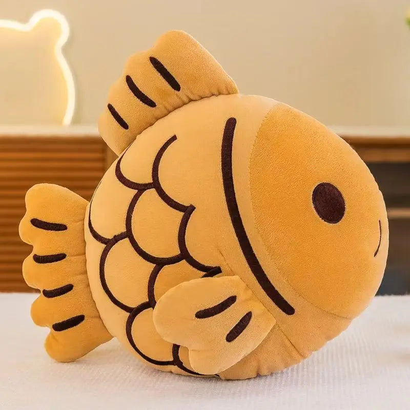 Taiyaki Fish Waffle Plushie – Japanese Street Food Pillow, 8-16" | 20-40 cm