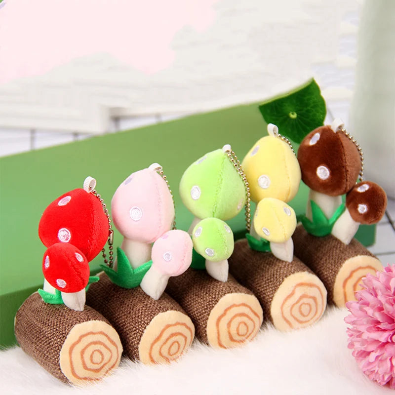 Kawaii Mushroom Plush Keychain & Pendant, 5 Colors