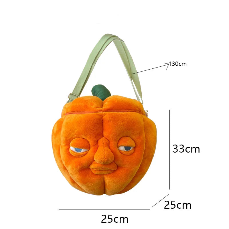 Kawaii Pumpkin Plush Backpack | Halloween Shoulder Bag