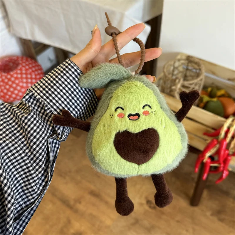 Fruit Plush Keychains | Watermelon, Avocado & Apple Charms, 5" | 13 cm