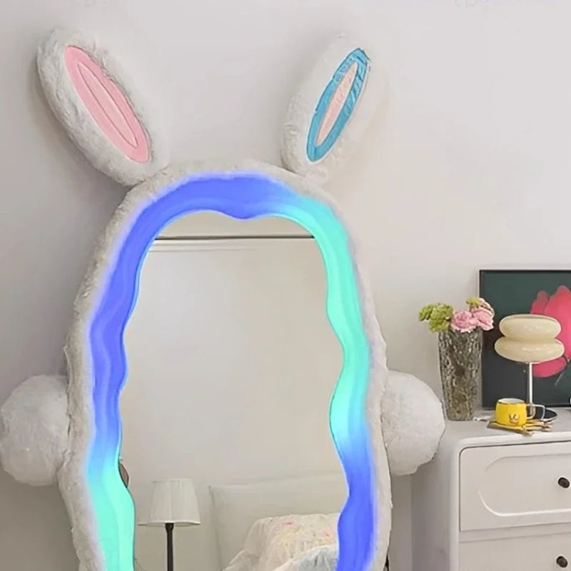 Plush Rabbit Body Mirror with LED Lights | 39" x 75" (100 x 190 cm)