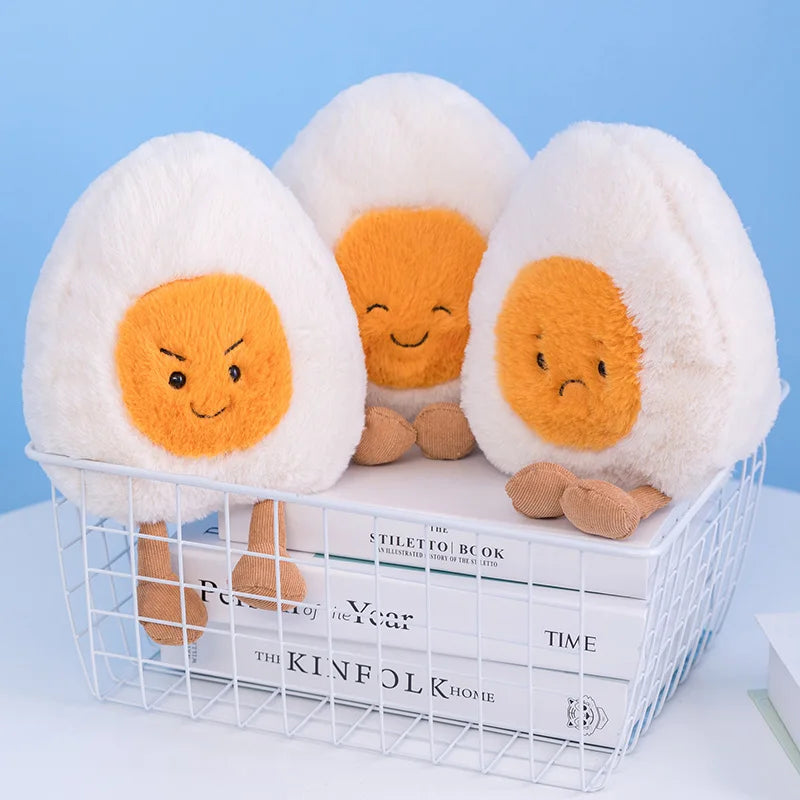 Plushie Emotional Hard-Boiled Egg, Six Designs, 9" | 23 cm