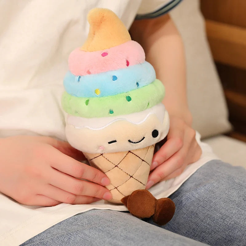 Ice Cream Cone Plush Toy | Stuffed Dessert Pillow, Multiple Flavors