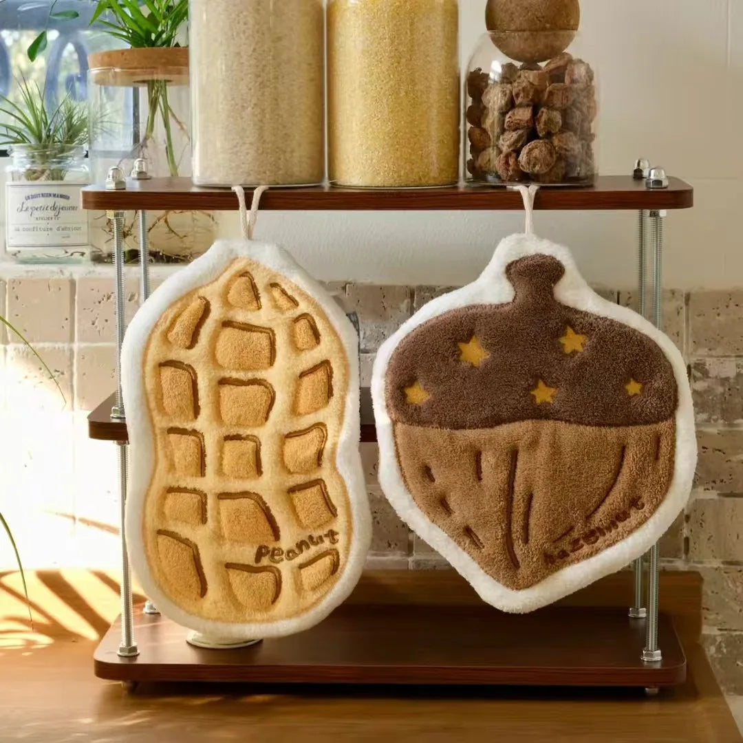 Hazelnut Peanut Absorbent Hand Towel | Food-Print Kitchen Towel