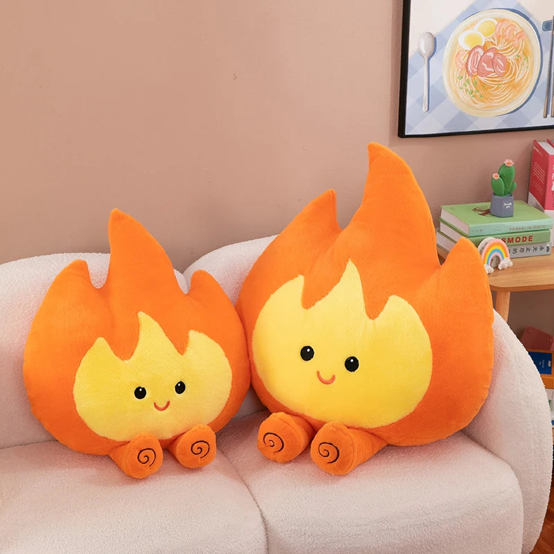 Kawaii Flame Character Plush Pillow, 18-31" | 45-80 cm