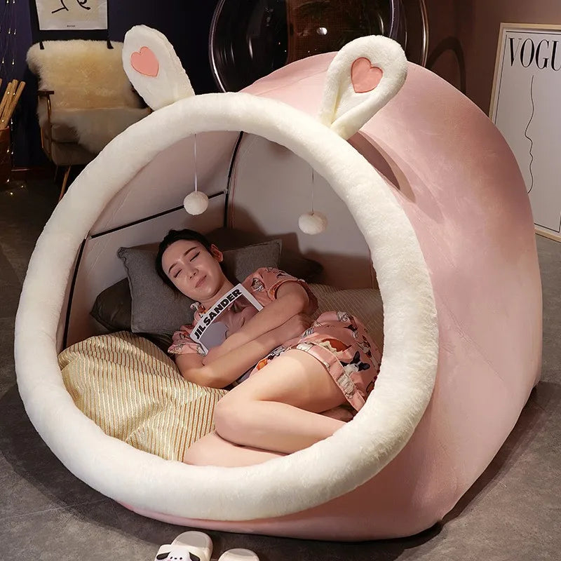 Giant Rabbit/Cat Plushie Tent Bed for Two People
