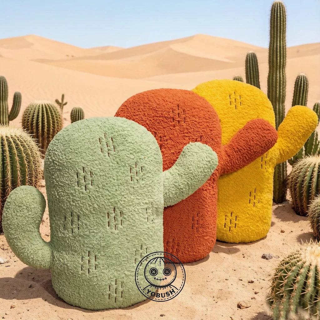 Cojín decorativo de cactus de peluche, tres colores, 12-16" | 30-40 centímetros