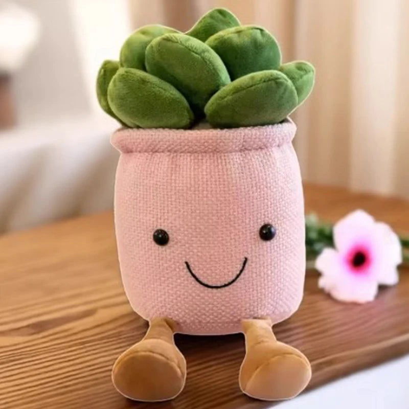 Plantas suculentas de peluche en maceta, 3 colores, 10" | 25 centímetros