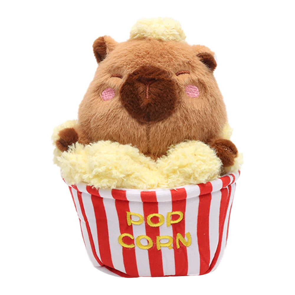 Puffed Rice Capybara Plush Toy | Cute Snack-Themed Stuffed Animal