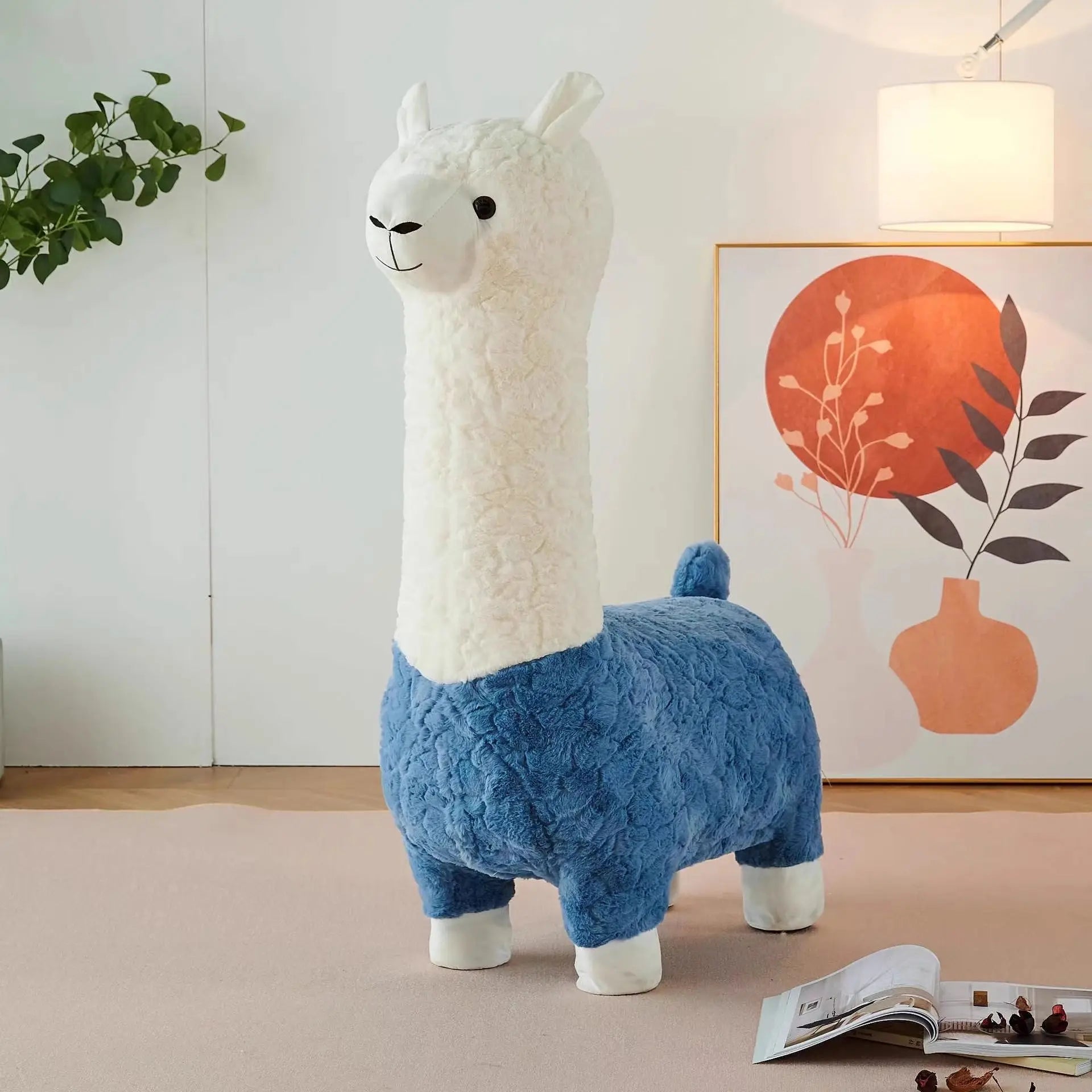 Pouf en peluche d'alpaga confortable, huit couleurs