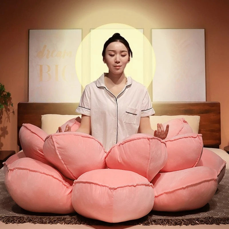 Lotus Blossom Plush Floor Cushion - Two Colors