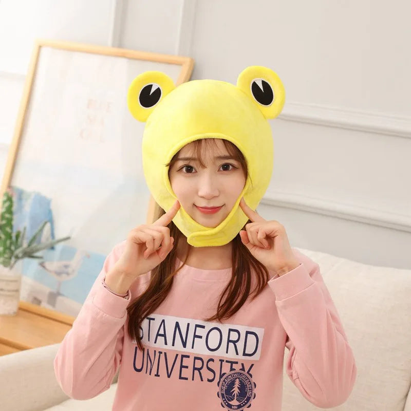 Frog Plush Headgear Hat | Novelty Stuffed Costume Cap