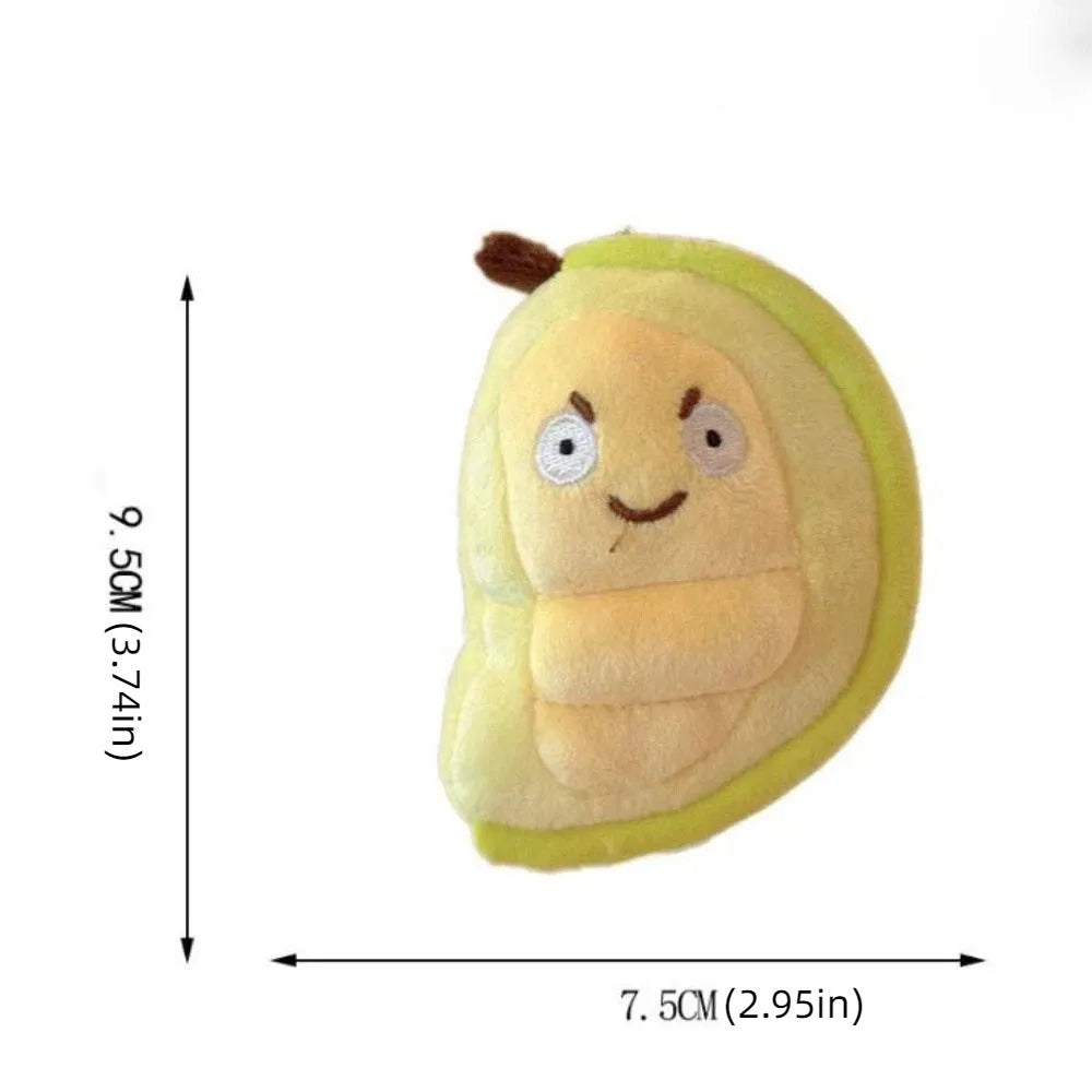 Plushie Cartoon Fruit Durian Keychain, 4" | 9.5 cm