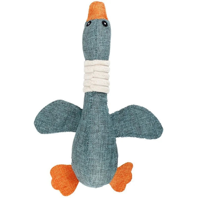 Juguete de masticar para perros de peluche en forma de ganso, cuatro colores, 12" | 30 centímetros