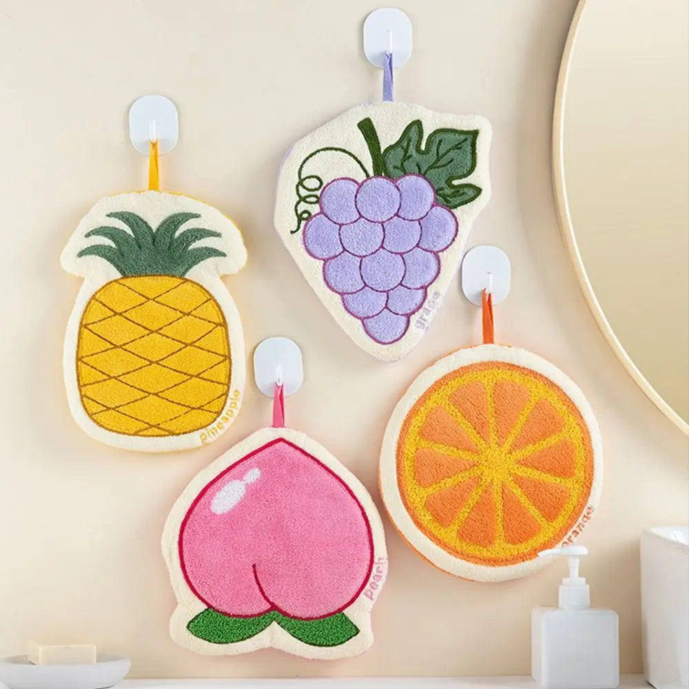 Cartoon Fruit Hand Towel | Soft Absorbent Bathroom & Kitchen Cloth