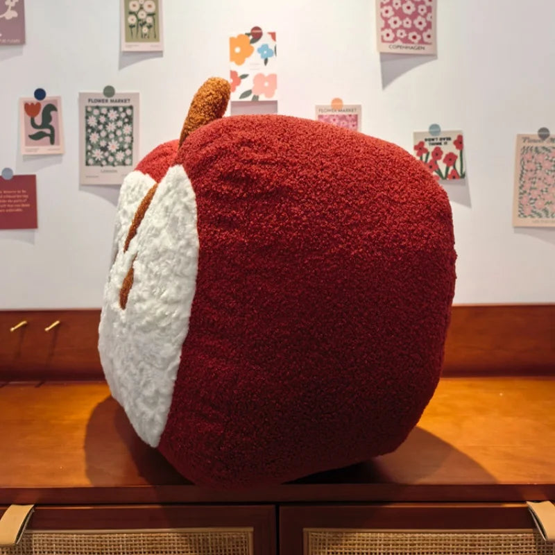 Red Apple Plush Toy | Cute Stuffed Fruit Pillow | soft stuffed plushie | size comparison