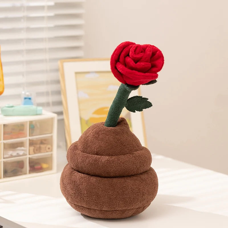 Kawaii Plush Flower Bouquet – Rose, Tulip, Peach Blossom & Lotus, 12" | 30 cm